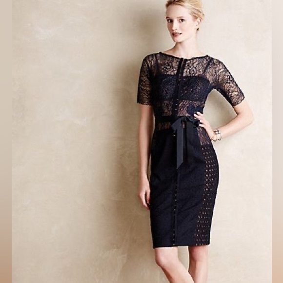 Anthropologie Beguile Byron Lars Carissima navy blue lace midi